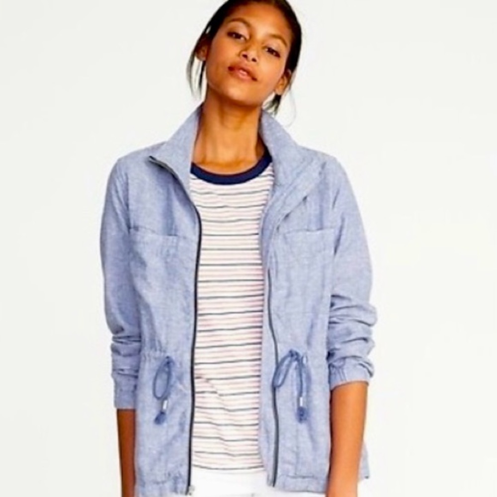 Old Navy Women’s Chambray Linen-blend Field Jacket - Picture 2 of 14